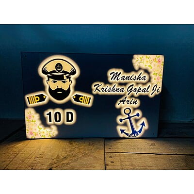 Indian Navy Acrylic LED Name Plate | My Interior Factory