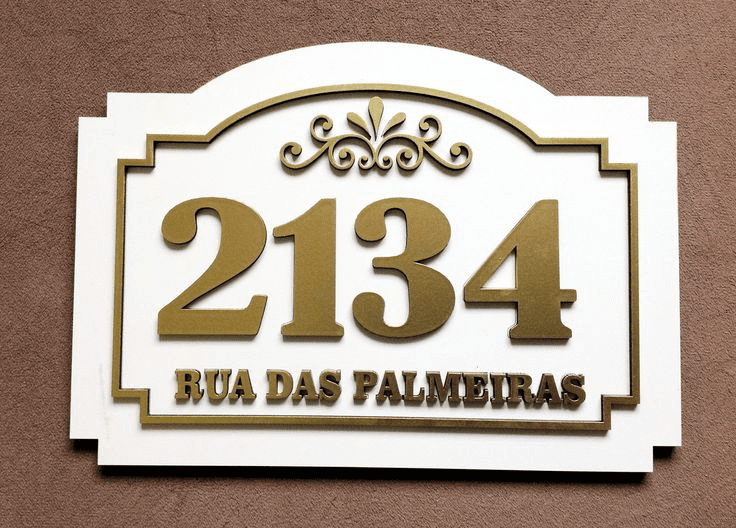 Classic Nameplate with Golden Acrylic | My Interior Factory