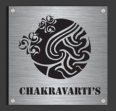 "Sunburst Floral" Engraved Stainless Steel Nameplate | My Interior Factory