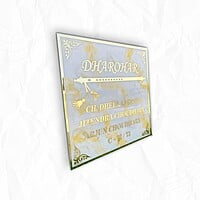 "Elevate Your Home Decor with White & Yellow Nameplate - Waterproof |